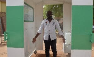 BURKINA FASO: Young entrepreneur manufactures solar-powered body disinfector©Mahomed Billa