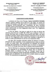 Communiqué du gouvernement camerounais