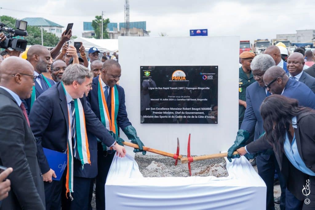 Les travaux du BRT d’Abidjan sont lancés pour relier Yopougon-Bingerville en 45 mns © Gouvernement ivoirien