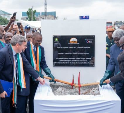 Les travaux du BRT d’Abidjan sont lancés pour relier Yopougon-Bingerville en 45 mns © Gouvernement ivoirien